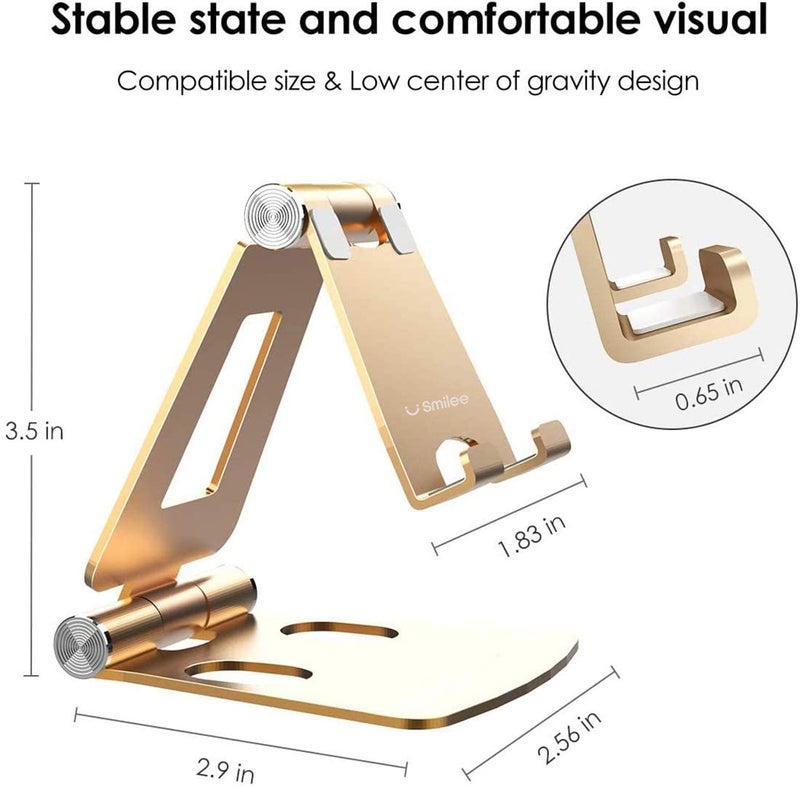 SMILEE Foldable Aluminum Cell Phone Stand Gold  - Image 3