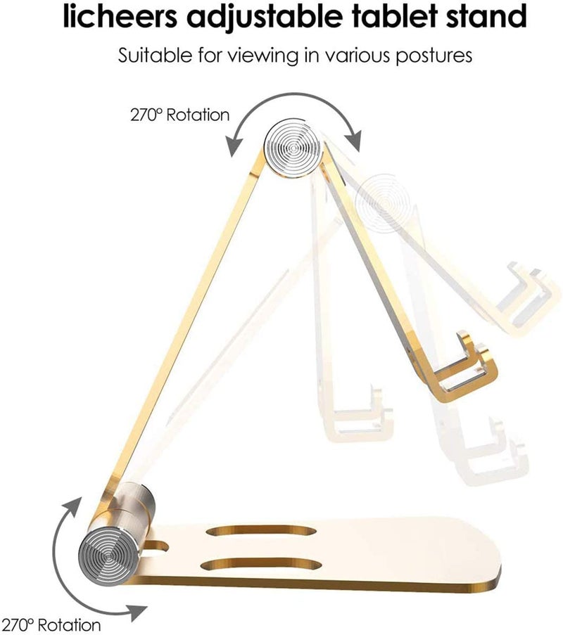 SMILEE Foldable Aluminum Cell Phone Stand Gold  - Image 4