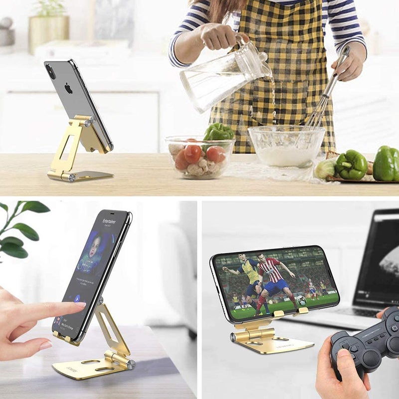 SMILEE Foldable Aluminum Cell Phone Stand Gold  - Image 5
