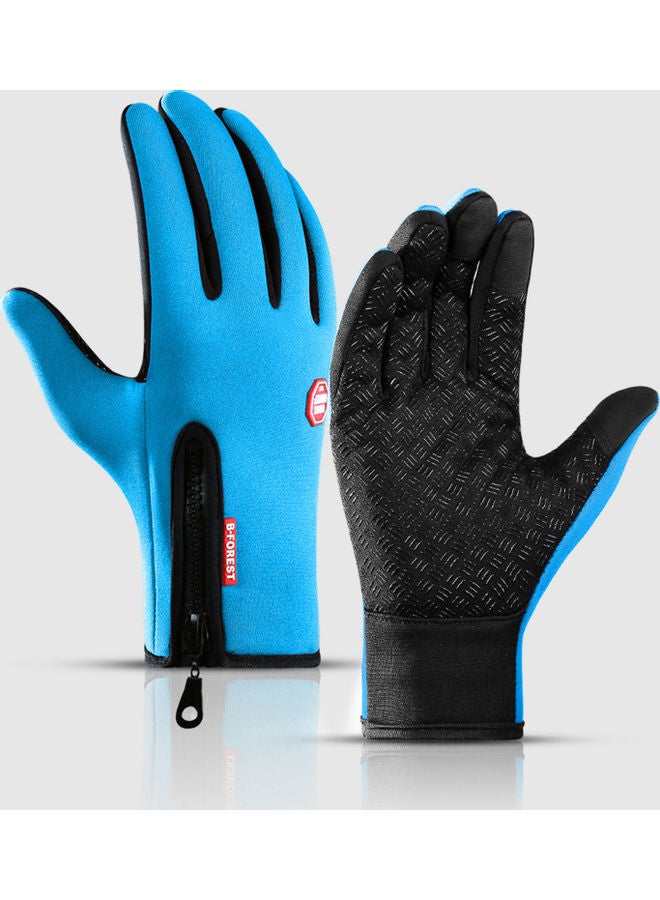 Generic Cycling Gloves Touchscreen Waterproof Fleece Thermal Sports Gloves for Hiking Skiing M  - Image 1