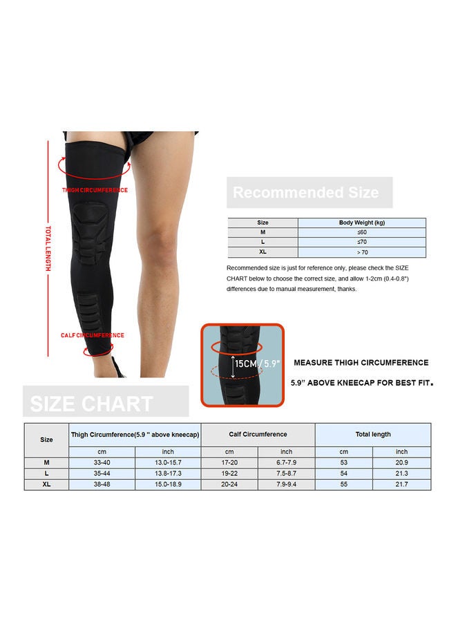 Generic Knee Support Protective Knee Pad Long Leg Sleeve Brace-Protector for Basketball Football Volleyball (2 Sleeves) XL 16*3*14cm  - Image 2