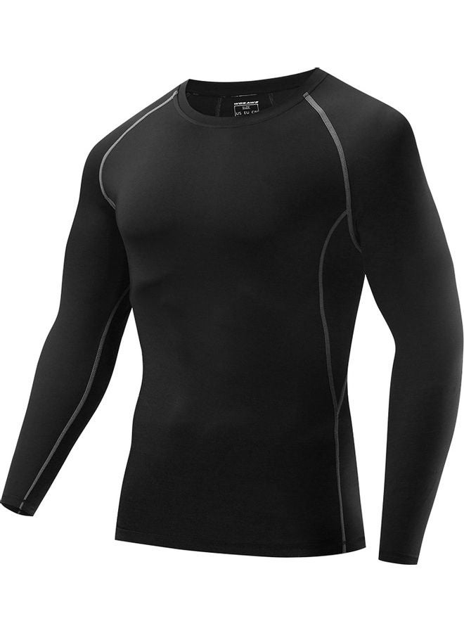 Generic Men Long Sleeve Compression Shirt Jersey Active Sports Base Layer T-Shirt Athletic Workout Shirt for Cycling Running Fitness XL  - Image 1