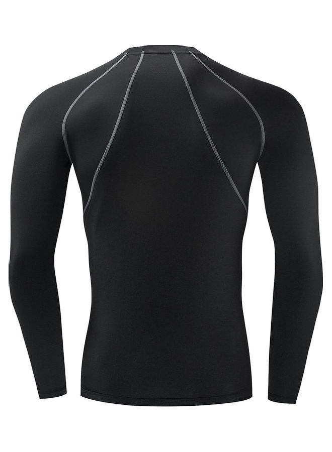 Generic Men Long Sleeve Compression Shirt Jersey Active Sports Base Layer T-Shirt Athletic Workout Shirt for Cycling Running Fitness XL  - Image 2