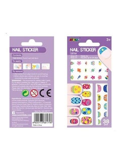Avenir 38-Piece Flower Glittery Shaped Fluorescent Nail Sticker Set 