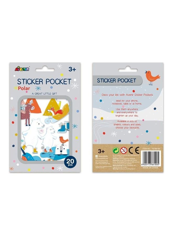 Avenir 20-Piece Polar Shaped Pocket Sticker Playset