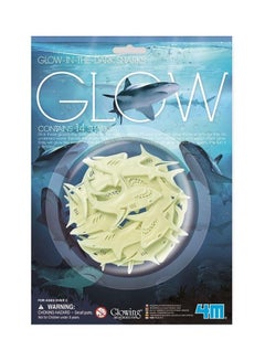 4m 14-Piece Shark Shaped Glow In The Dark Sticker Playset 