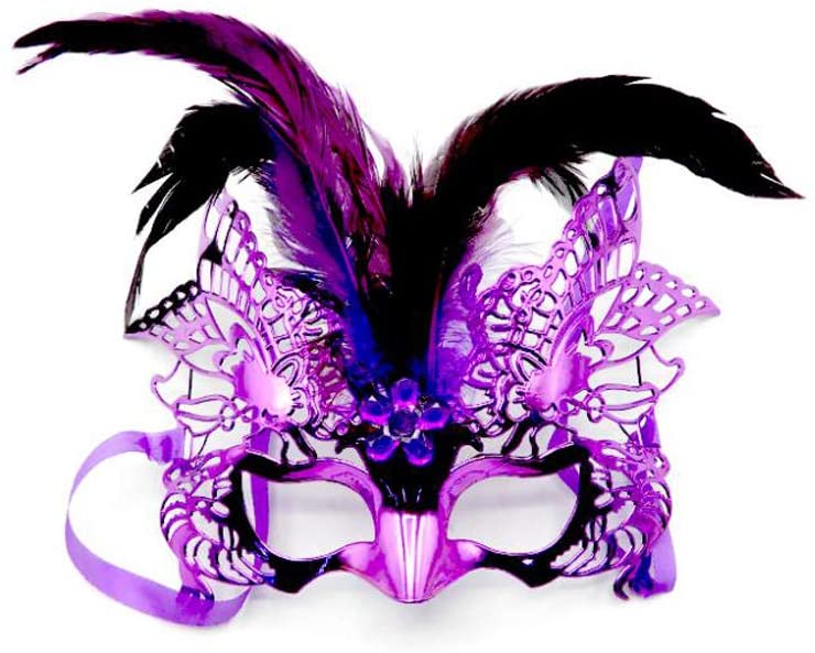 بارتي فن قناع وجه جميل للعينين مزين بالريش - Image 2