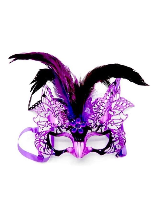 بارتي فن قناع وجه جميل للعينين مزين بالريش - Image 1