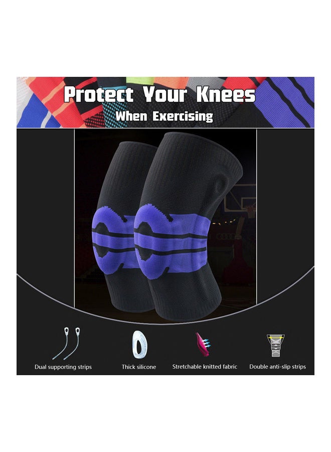Generic 2-Pieces Knee Brace Compression Sleeve Joint Support Kneecaps Pads XL  - Image 3