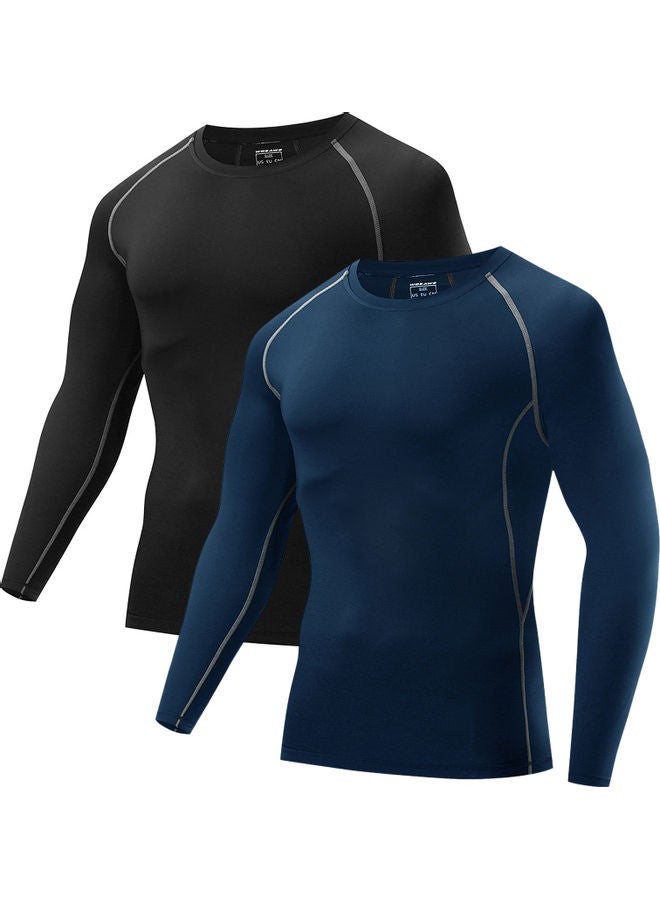 Generic - Men Long Sleeve Compression Shirt Jersey Active Sports Base Layer T-Shirt Athletic Workout Shirt for Cycling Running Fitness XL 25*1*22cm - Image 1