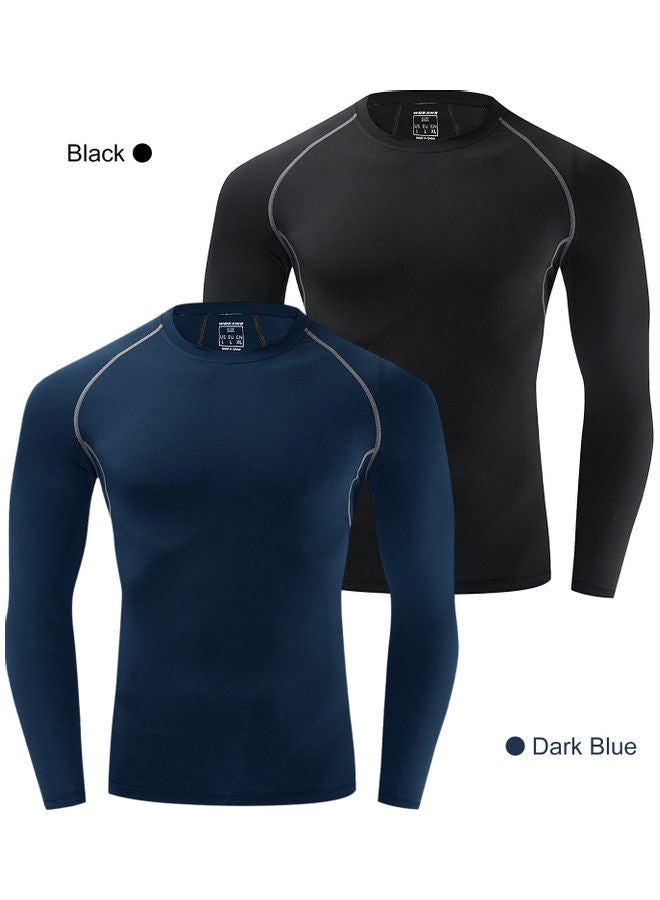 Generic - Men Long Sleeve Compression Shirt Jersey Active Sports Base Layer T-Shirt Athletic Workout Shirt for Cycling Running Fitness XL 25*1*22cm - Image 1