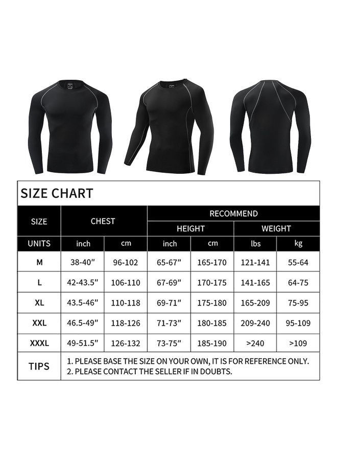 Generic - Men Long Sleeve Compression Shirt Jersey Active Sports Base Layer T-Shirt Athletic Workout Shirt for Cycling Running Fitness XL 25*1*22cm - Image 1
