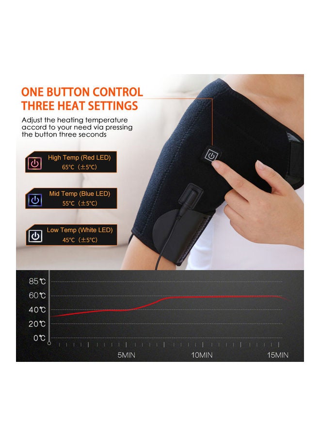 Generic - Portable Heated Shoulder Wrap Brace Heating Infrared Pad Strap Relax Muscle Pain Relief Shoulder Compression Sleeve - Image 1