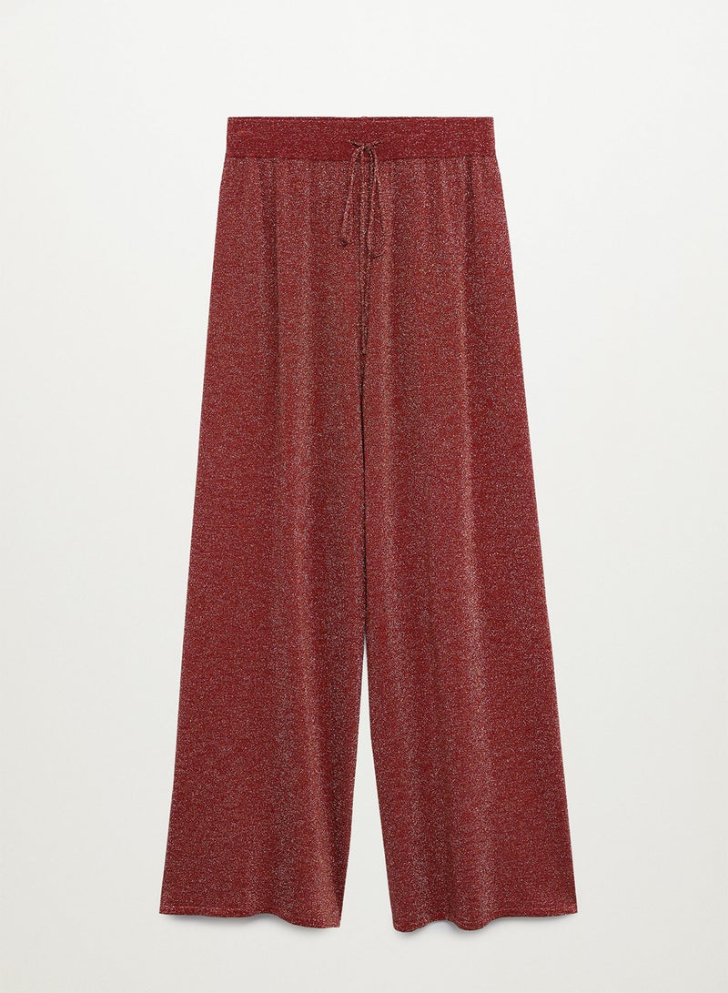 MANGO - Glossed Effect High Rise Pant Red - Image 1