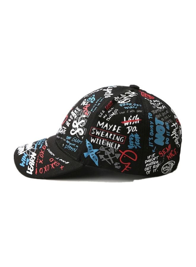 Beauenty Graffiti Printed All Match Cap Black/White/Red  - Image 4