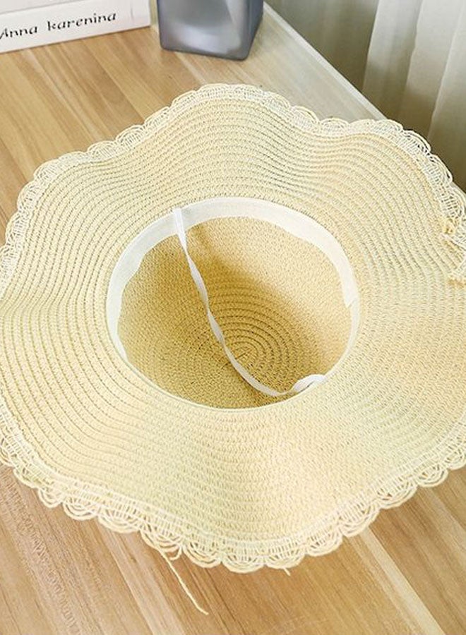 Beauenty Pearl Decor Sun Hat Beige  - Image 2