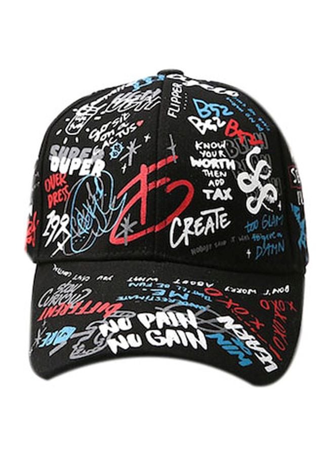 Beauenty Graffiti Printed All Match Cap Black/White/Red  - Image 1