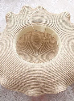 Beauenty Bow Detail Beach Hat Milky White/Pink  - Image 2