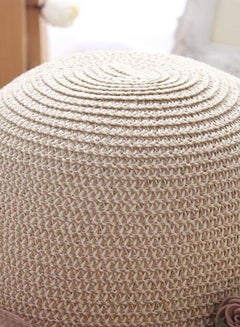 Beauenty Bow Detail Beach Hat Milky White/Pink  - Image 3