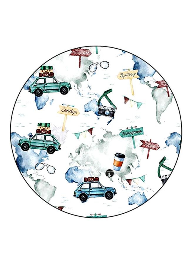 BP Printed Round Mouse Pad White/Green/Blue