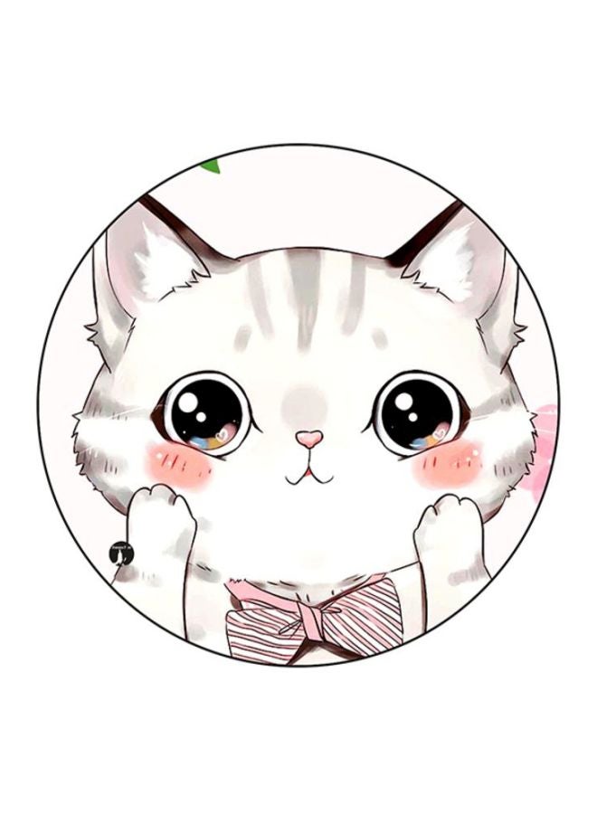 A Cat Printed Mouse Pad White/Black/Pink