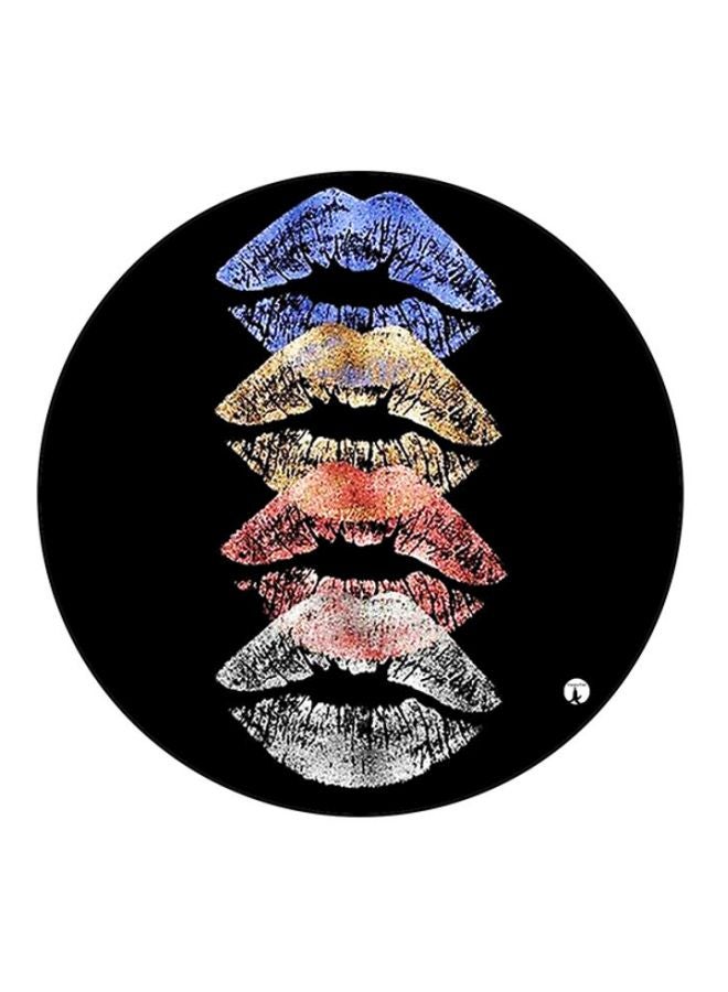 BP Lips Printed Round Mouse Pad Multicolour