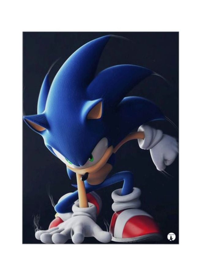 وسادة ماوس مطبوعة بشخصية Sonic أسود/أزرق/بيج