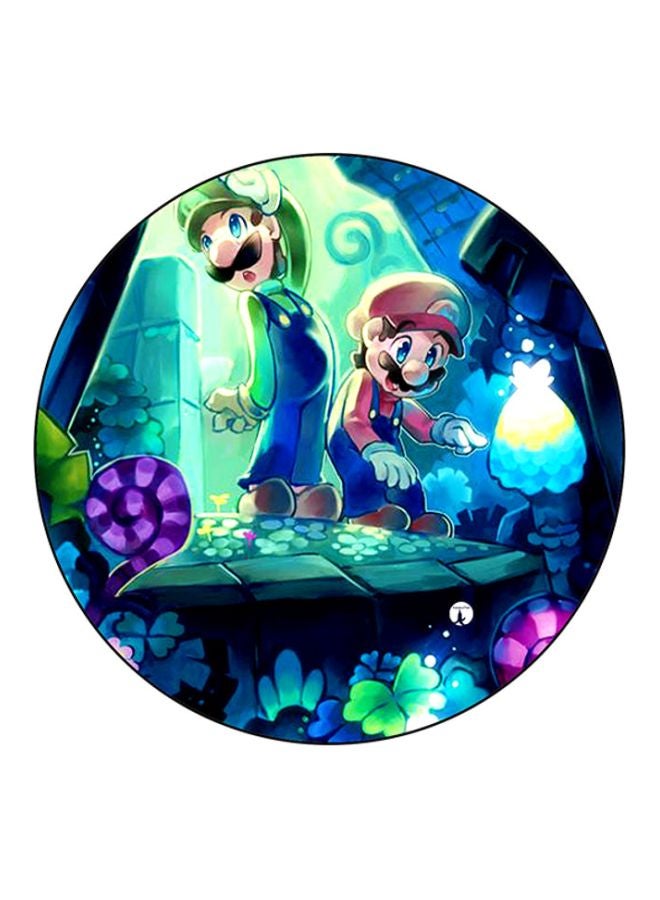 BP Printed Round Mouse Pad Blue/Green/White