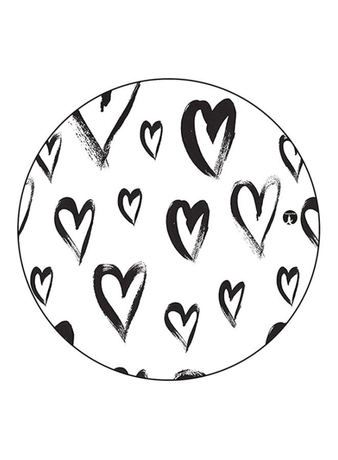 BP Hearts Printed Mouse Pad Black/White