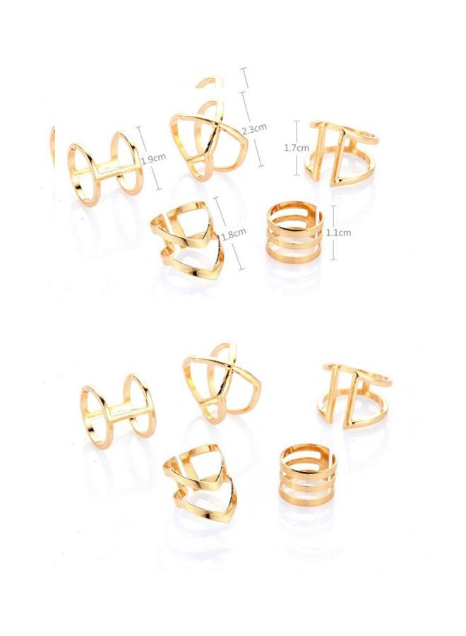 Beauenty 5-Piece Geometry Shape Ring - Image 2