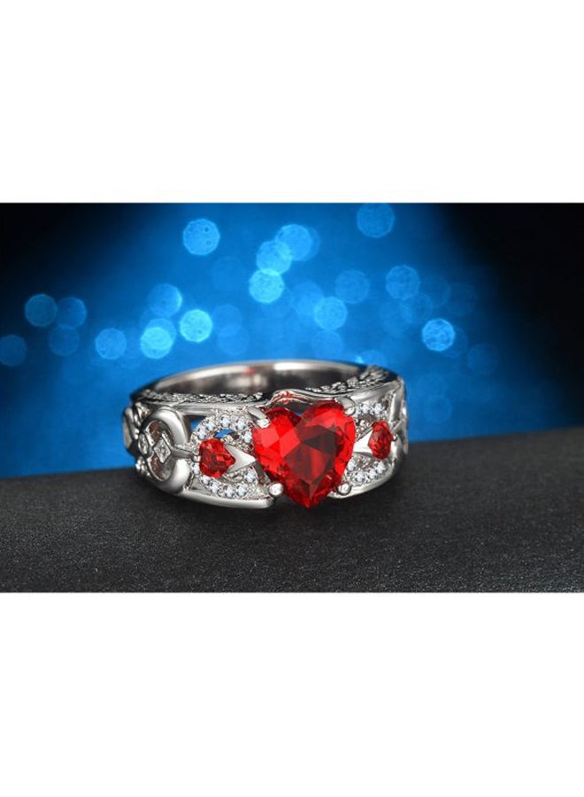 Beauenty Crystal Heart Shape Stone Studded Ring  - Image 2