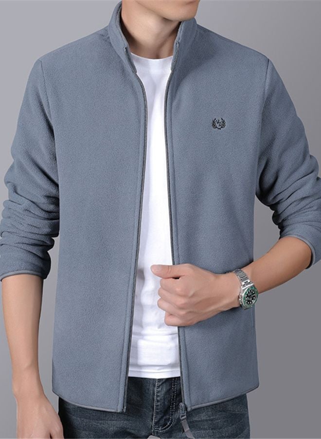 Zipper Detail Solid Jacket Grey  - Image 4
