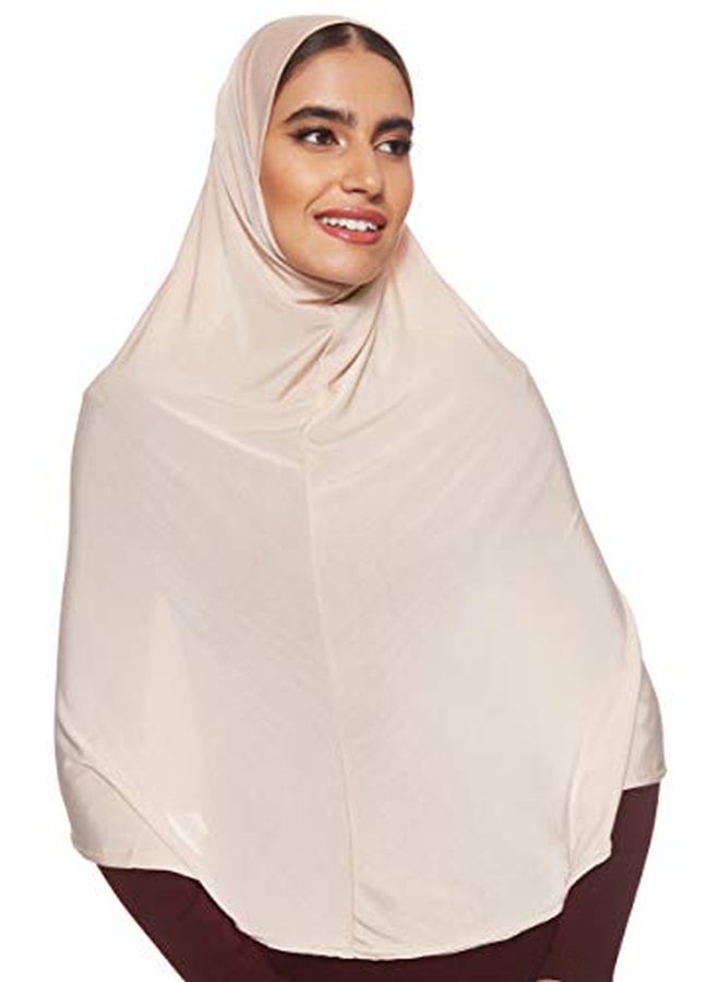 Shadow Solid Cotton Hijab Beige - Image 1