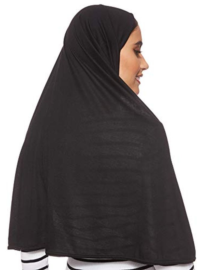 شادو حجاب قطن سادة أسود  - Image 2