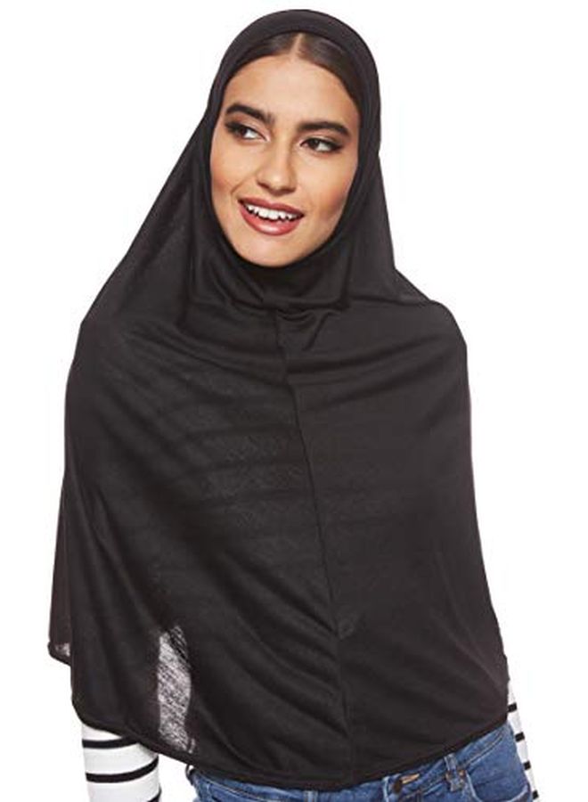 شادو حجاب قطن سادة أسود  - Image 1