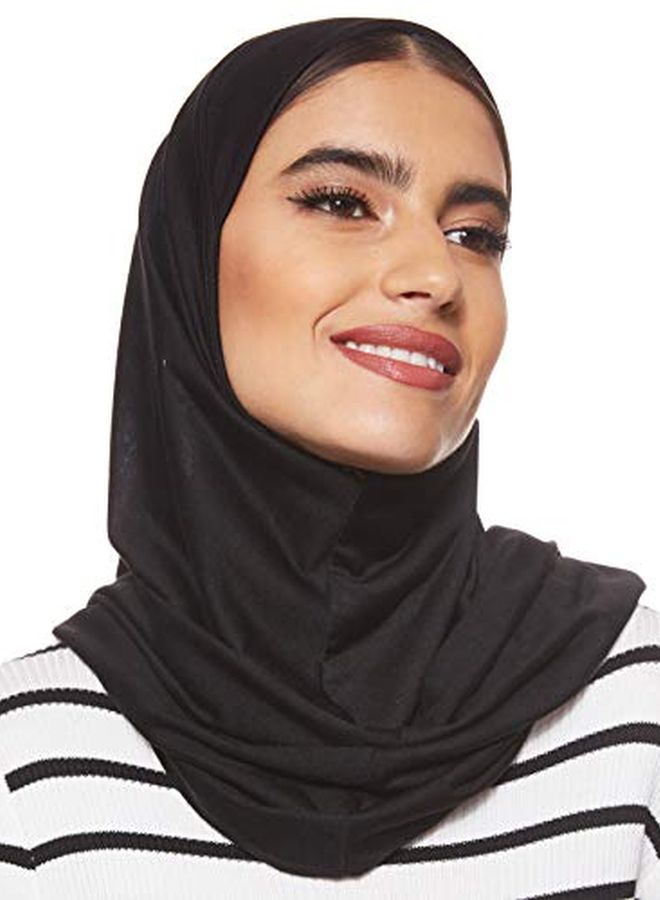 شادو حجاب قطن سادة أسود  - Image 3