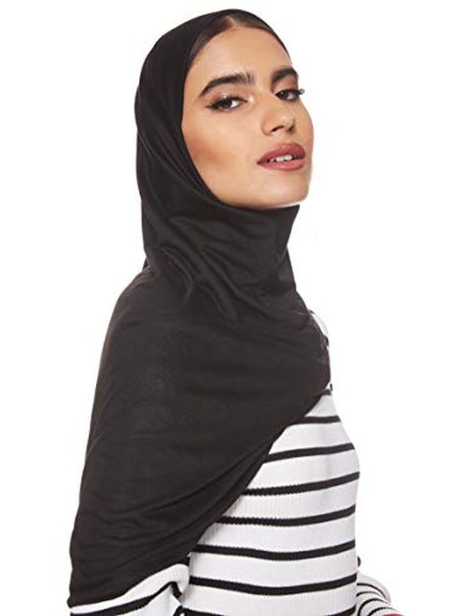 شادو حجاب قطن سادة أسود  - Image 4