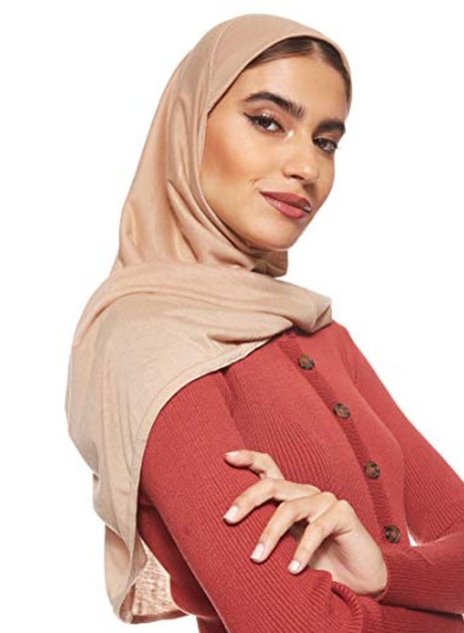 شادو حجاب قطن سادة كوفي براون  - Image 4