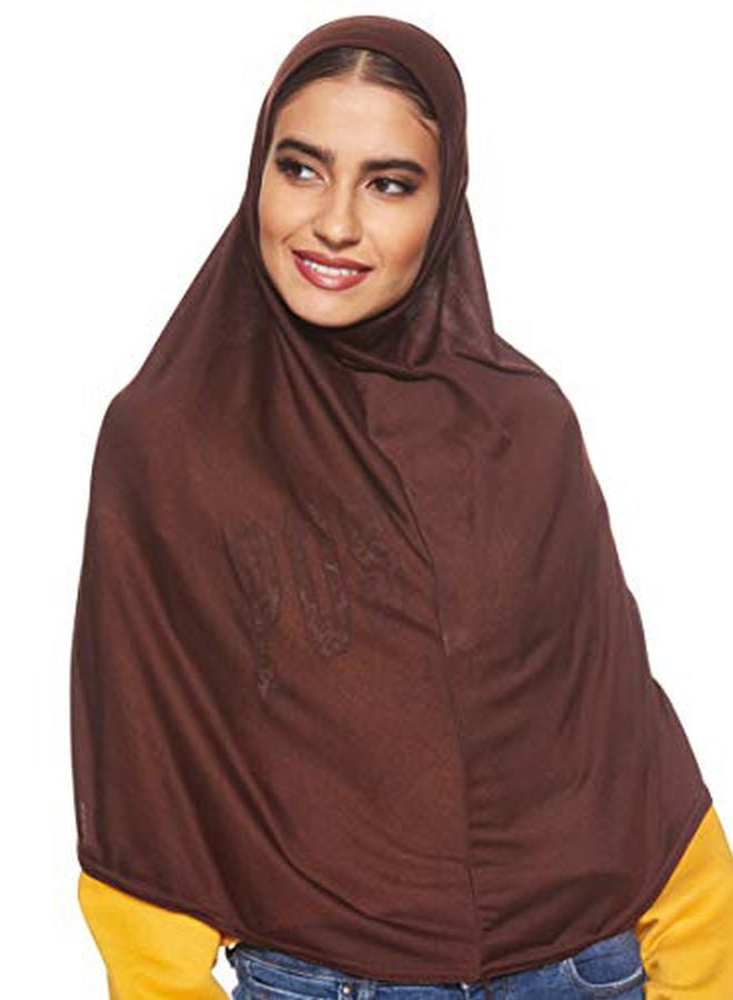 شادو حجاب قطن سادة بني غامق  - Image 1