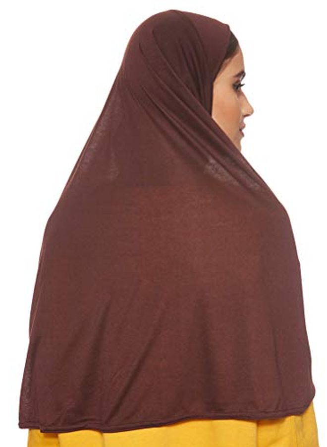 شادو حجاب قطن سادة بني غامق  - Image 2