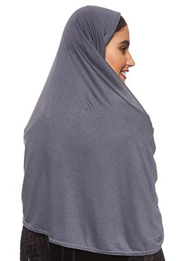 Shadow Solid Cotton Hijab Dark Grey - Image 2
