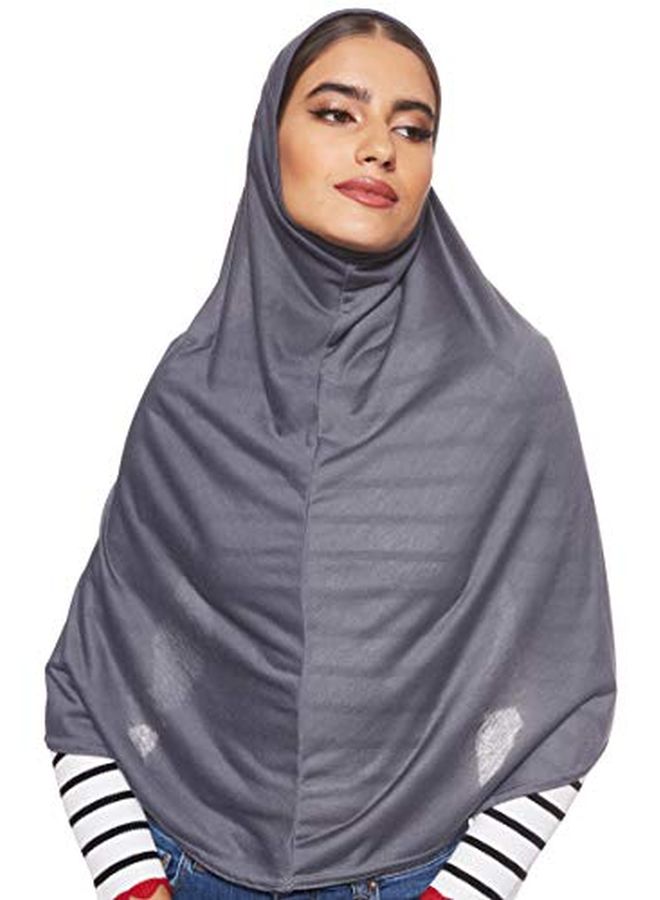 Shadow Solid Cotton Hijab Dark Grey - Image 1