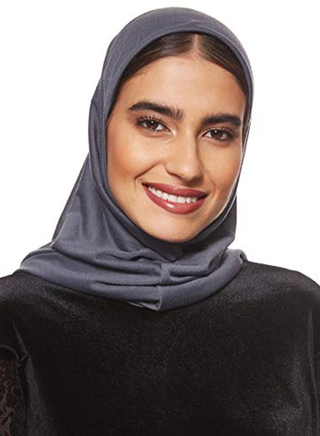 Shadow Solid Cotton Hijab Dark Grey - Image 4