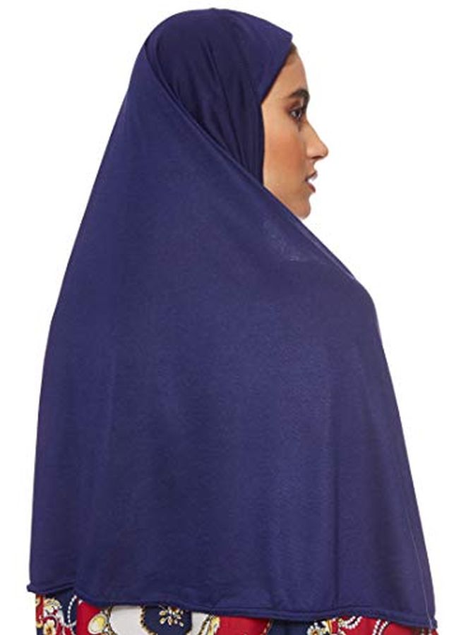 Shadow Solid Cotton Hijab Navy Blue - Image 2