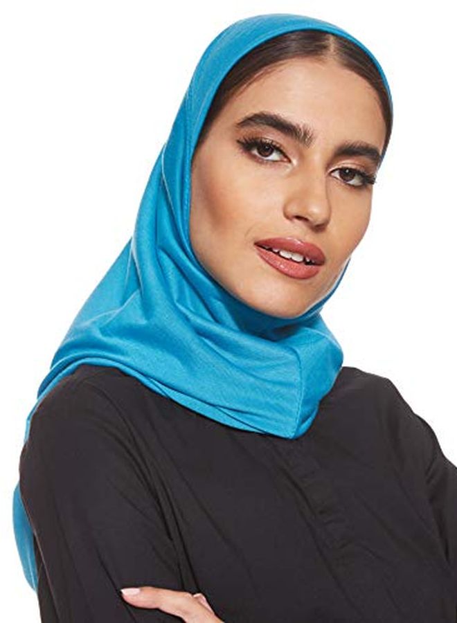 Shadow - Solid Cotton Hijab Turquoise Blue - Image 1