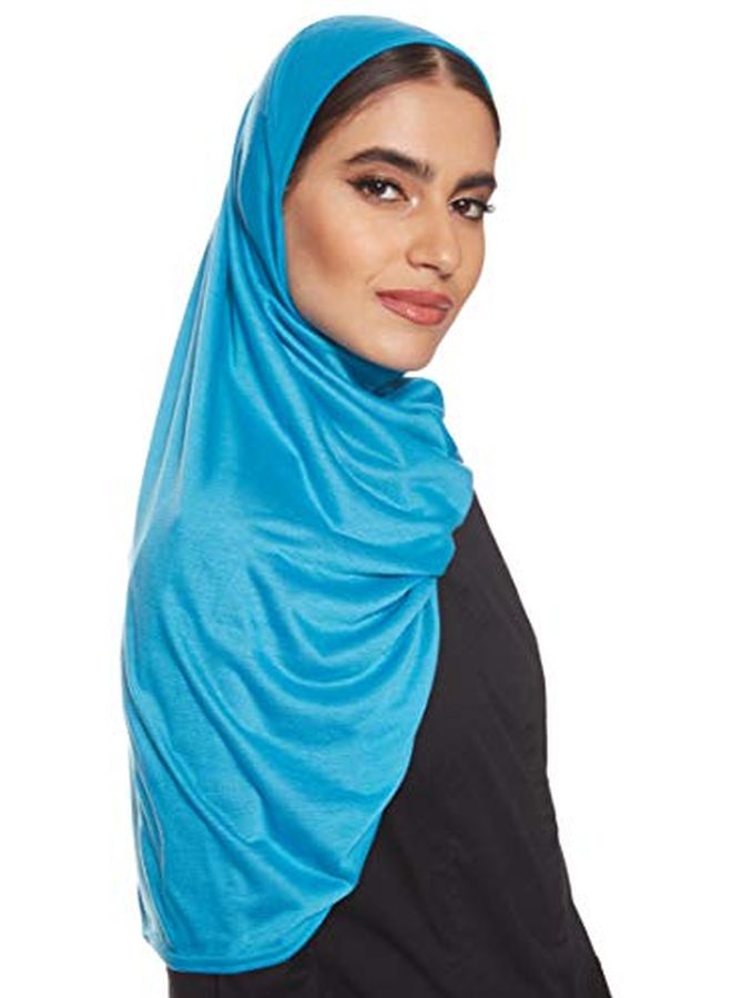 Shadow - Solid Cotton Hijab Turquoise Blue - Image 1