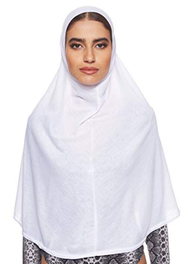 شادو حجاب قطن سادة أبيض  - Image 1