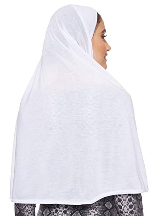 شادو حجاب قطن سادة أبيض  - Image 2