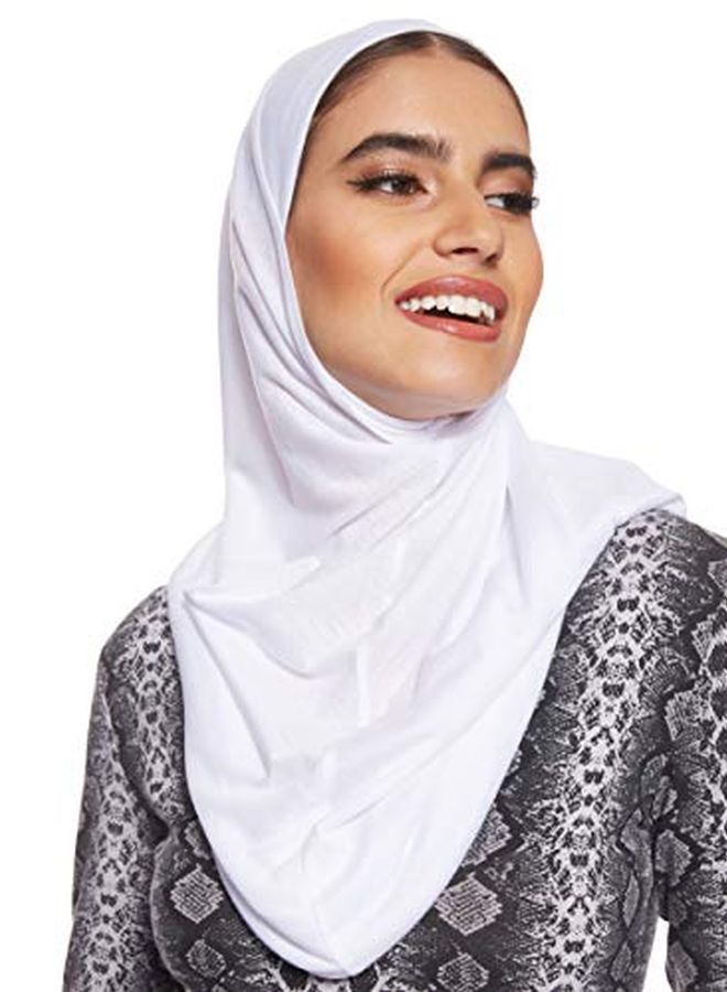 شادو حجاب قطن سادة أبيض  - Image 3