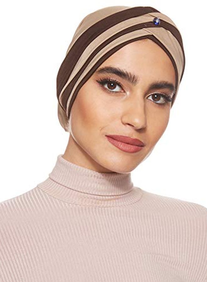 Shadow Stone Studded Turban Beige/Brown - Image 1